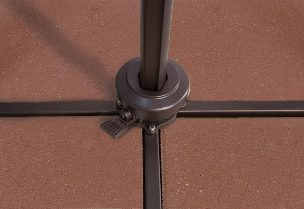 Simply Shade - Treasure Garden Bali 10' Square, with Cross Bar Stand in Sunbrella Fabric Ginkgo / Bronze 10' Square