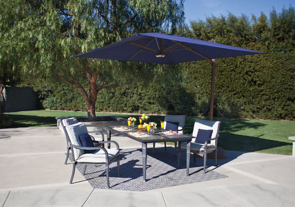 Simply Shade - Treasure Garden Bali 10' Square, with Cross Bar Stand in Solefin Fabric Taupe / Bronze 10' Square