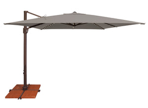 Simply Shade - Treasure Garden Bali Pro 10' Square Starlight w/ Cross Bar Stand in Sunbrella Fabric Cast Silver / Bronze 10' Square