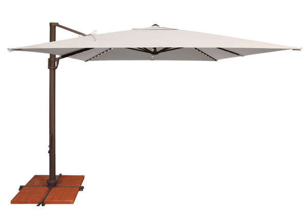 Simply Shade - Treasure Garden Bali Pro 10' Square Starlight w/ Cross Bar Stand in Sunbrella Fabric Natural / Bronze 10' Square