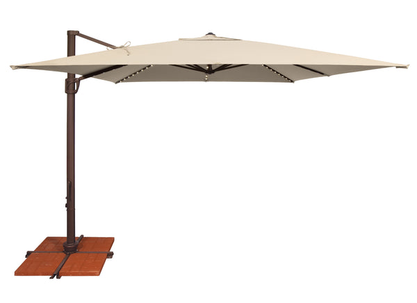 Simply Shade - Treasure Garden Bali Pro 10' Square Starlight w/ Cross Bar Stand in Sunbrella Fabric Antique Beige / Bronze 10' Square