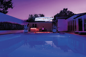 Simply Shade - Treasure Garden Bali Pro 10' Square Starlight w/ Cross Bar Stand in Solefin Fabric Taupe / Bronze 10' Square