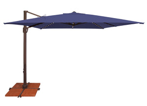 Simply Shade - Treasure Garden Bali Pro 10' Square Starlight w/ Cross Bar Stand in Solefin Fabric Blue Sky / Bronze 10' Square
