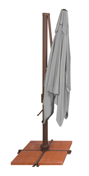 Simply Shade - Treasure Garden Bali Pro 10' Square Starlight w/ Cross Bar Stand in Sunbrella Fabric Ginkgo / Bronze 10' Square