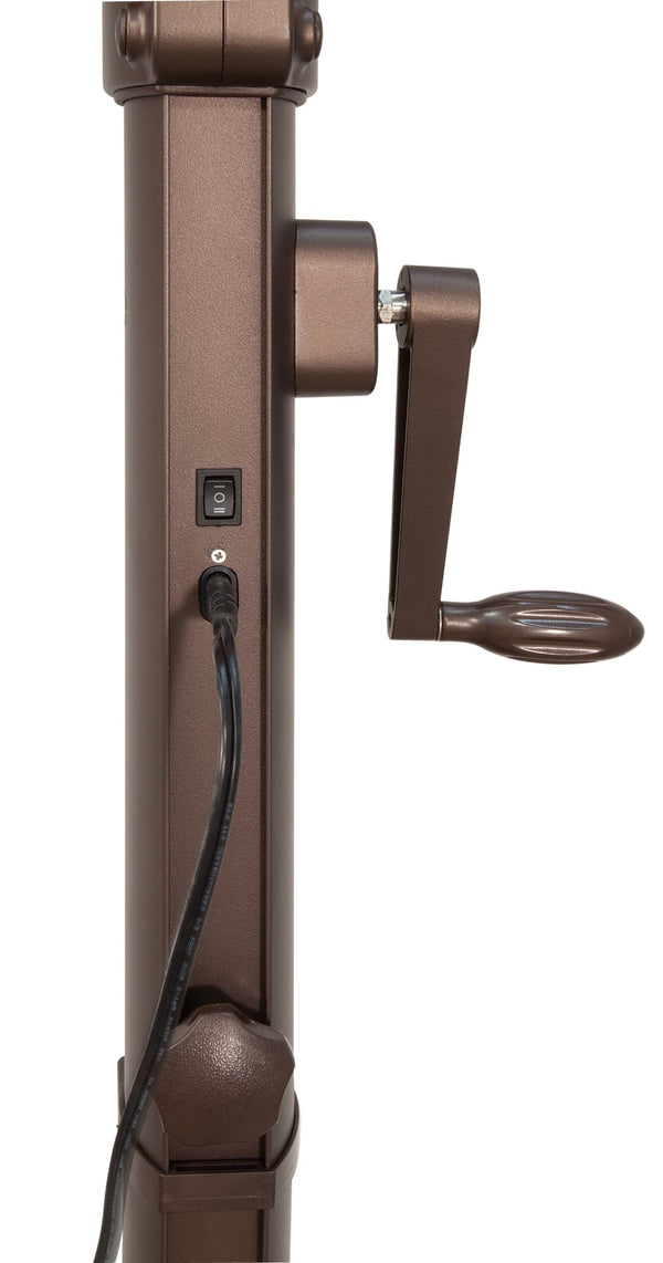 Simply Shade - Treasure Garden Bali Pro 10' Square Starlight w/ Cross Bar Stand in Solefin Fabric Taupe / Bronze 10' Square