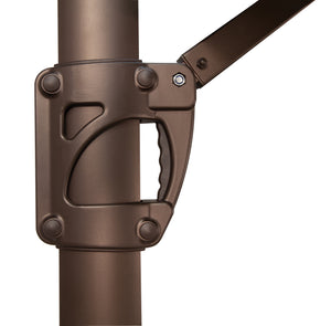 Simply Shade - Treasure Garden Bali Pro 10' Square Starlight w/ Cross Bar Stand in Sunbrella Fabric Ginkgo / Bronze 10' Square