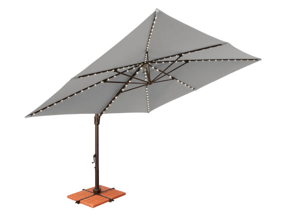 Simply Shade - Treasure Garden Bali Pro 10' Square Starlight w/ Cross Bar Stand in Sunbrella Fabric Ginkgo / Bronze 10' Square