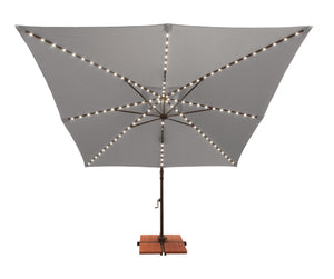 Simply Shade - Treasure Garden Bali Pro 10' Square Starlight w/ Cross Bar Stand in Solefin Fabric Taupe / Bronze 10' Square