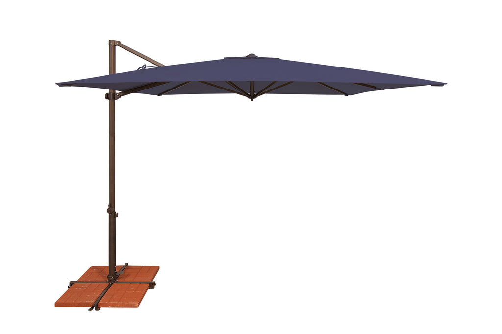 Simply Shade - Treasure Garden Skye 8.6' Square, with Cross Bar Stand in Sunbrella Fabric Navy / Bronze  8.6' Square