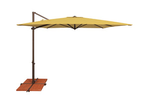 Simply Shade - Treasure Garden Skye 8.6' Square, with Cross Bar Stand in Solefin Fabric Lemon / Bronze  8.6' Square