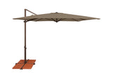 Simply Shade - Treasure Garden Skye 8.6' Square, with Cross Bar Stand in Solefin Fabric Taupe / Bronze  8.6' Square