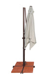 Simply Shade - Treasure Garden Skye 8.6' Square, with Cross Bar Stand in Solefin Fabric Taupe / Bronze  8.6' Square