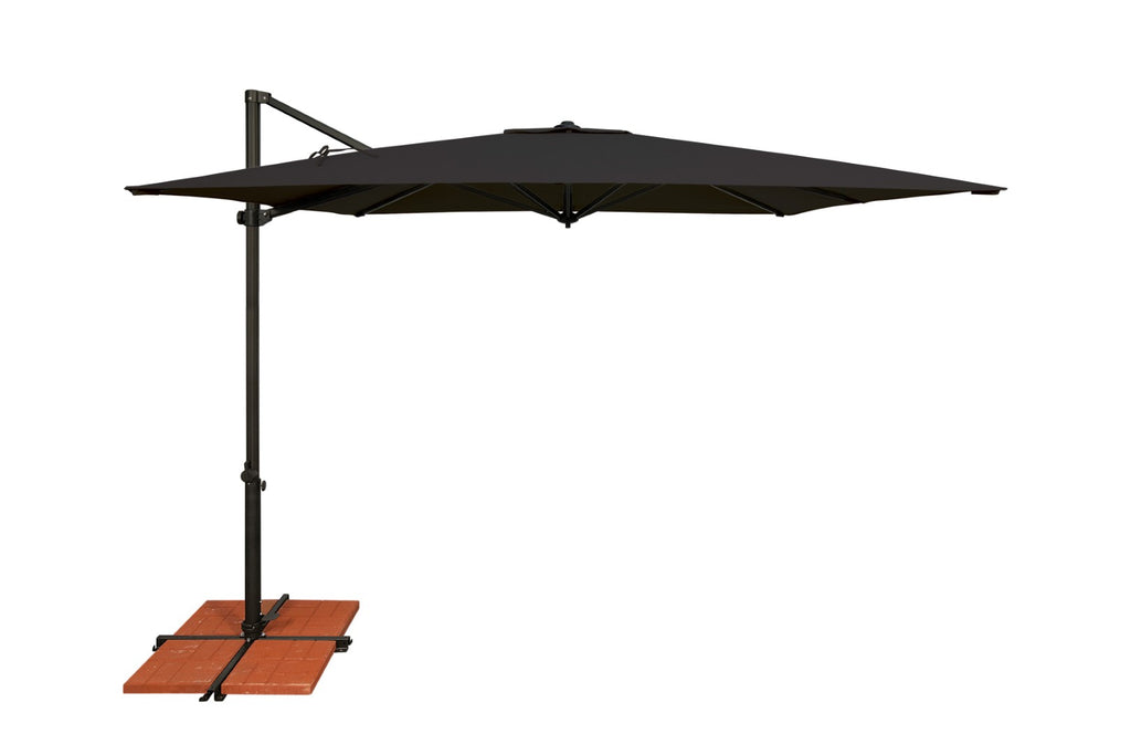 Simply Shade - Treasure Garden Skye 8.6' Square, with Cross Bar Stand in Sunbrella Fabric Black / Black  8.6' Square