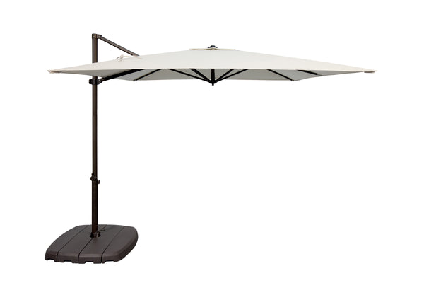 Simply Shade - Treasure Garden Skye 8.6' Square, with Cross Bar Stand in Sunbrella Fabric Cast Silver / Black  8.6' Square