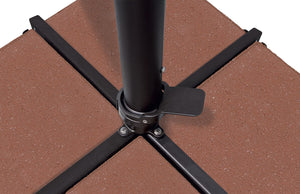 Simply Shade - Treasure Garden Skye 8.6' Square, with Cross Bar Stand in Sunbrella Fabric Cast Silver / Black  8.6' Square