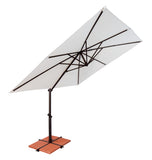 Simply Shade - Treasure Garden Skye 8.6' Square, with Cross Bar Stand in Sunbrella Fabric Cast Silver / Black  8.6' Square