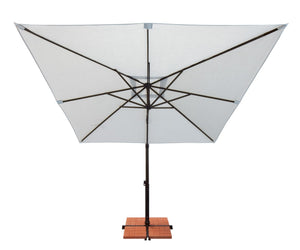 Simply Shade - Treasure Garden Skye 8.6' Square, with Cross Bar Stand in Sunbrella Fabric Cast Silver / Black  8.6' Square