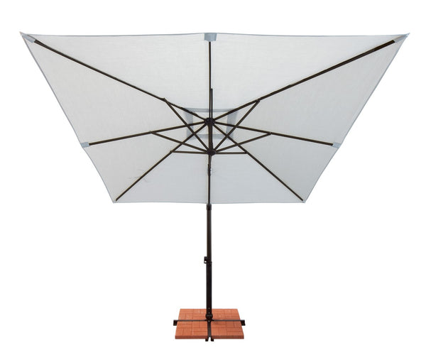 Simply Shade - Treasure Garden Skye 8.6' Square, with Cross Bar Stand in Sunbrella Fabric Cast Silver / Black  8.6' Square
