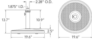 Simply Shade - Treasure Garden Cove 50lb Polycrete Base Black 19.6" Dia