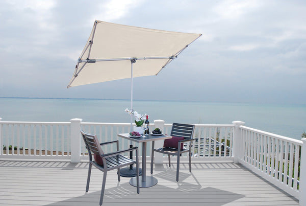 Simply Shade - Treasure Garden Capri 4.95' x 6.93' Rectangle Balcony in Polyester Fabric Stone / Platinum 4.95' x 6.93' Rectangle