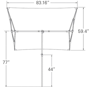 Simply Shade - Treasure Garden Capri 4.95' x 6.93' Rectangle Balcony in Polyester Fabric Stone / Platinum 4.95' x 6.93' Rectangle
