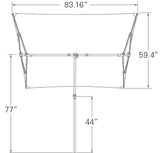 Simply Shade - Treasure Garden Capri 4.95' x 6.93' Rectangle Balcony in Polyester Fabric Stone / Platinum 4.95' x 6.93' Rectangle