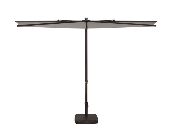 Simply Shade - Treasure Garden Amelia 9' Half Umbrella in Polyester Fabric Stone / Bronze 9' x 4.76' Half Octagon
