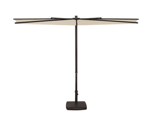 Simply Shade - Treasure Garden Amelia 9' Half Umbrella in Polyester Fabric Natural / Bronze 9' x 4.76' Half Octagon
