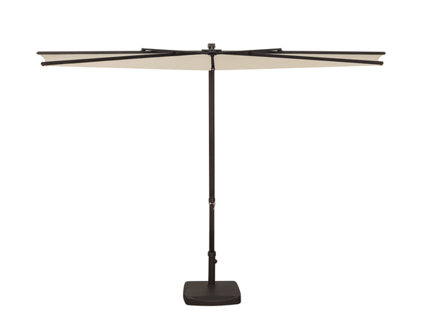 Simply Shade - Treasure Garden Amelia 9' Half Umbrella in Polyester Fabric Natural / Bronze 9' x 4.76' Half Octagon