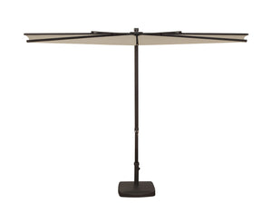 Simply Shade - Treasure Garden Amelia 9' Half Umbrella in Polyester Fabric Antique Beige / Bronze 9' x 4.76' Half Octagon