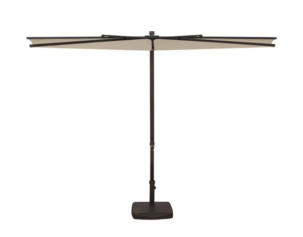Simply Shade - Treasure Garden Amelia 9' Half Umbrella in Polyester Fabric Antique Beige / Bronze 9' x 4.76' Half Octagon