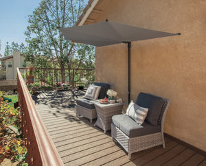 Simply Shade - Treasure Garden Amelia 9' Half Umbrella in Polyester Fabric Stone / Bronze 9' x 4.76' Half Octagon