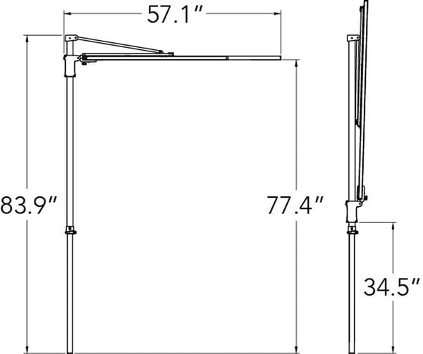 Simply Shade - Treasure Garden Amelia 9' Half Umbrella in Polyester Fabric Stone / Bronze 9' x 4.76' Half Octagon
