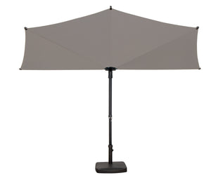 Simply Shade - Treasure Garden Amelia 9' Half Umbrella in Polyester Fabric Stone / Bronze 9' x 4.76' Half Octagon