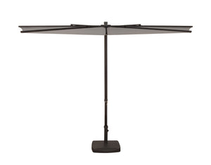 Simply Shade - Treasure Garden Amelia 9' Half Umbrella in Polyester Fabric Stone / Bronze 9' x 4.76' Half Octagon