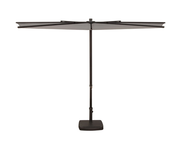 Simply Shade - Treasure Garden Amelia 9' Half Umbrella in Polyester Fabric Stone / Bronze 9' x 4.76' Half Octagon