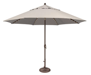 Simply Shade - Treasure Garden Lanai Pro 11' Octagon Auto Tilt with Starlight in Sunbrella Fabric Natural / Bronze  11' Octagon