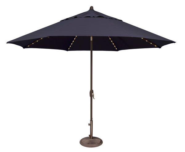Simply Shade - Treasure Garden Lanai Pro 11' Octagon Auto Tilt with Starlight in Sunbrella Fabric Navy / Bronze  11' Octagon