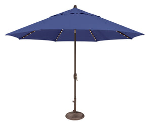 Simply Shade - Treasure Garden Lanai Pro 11' Octagon Auto Tilt with Starlight in Solefin Fabric Blue Sky / Bronze  11' Octagon