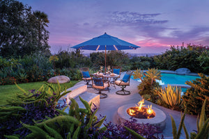 Simply Shade - Treasure Garden Lanai Pro 11' Octagon Auto Tilt with Starlight in Solefin Fabric Taupe / Bronze  11' Octagon