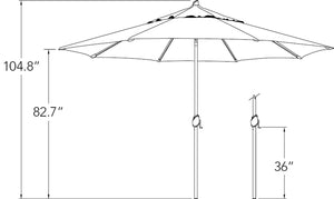 Simply Shade - Treasure Garden Lanai Pro 11' Octagon Auto Tilt with Starlight in Sunbrella Fabric Navy / Bronze  11' Octagon