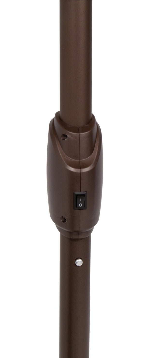 Simply Shade - Treasure Garden Lanai Pro 11' Octagon Auto Tilt with Starlight in Solefin Fabric Taupe / Bronze  11' Octagon