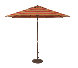 Simply Shade - Treasure Garden Aruba 9' Octagon Auto Tilt in Sunbrella Fabric Astoria Sunset Stripe / Bronze 9' Octagon