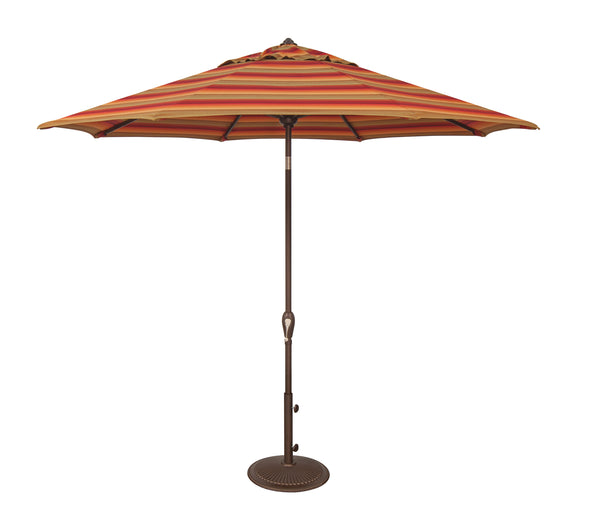 Simply Shade - Treasure Garden Aruba 9' Octagon Auto Tilt in Sunbrella Fabric Astoria Sunset Stripe / Bronze 9' Octagon