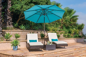 Simply Shade - Treasure Garden Aruba 9' Octagon Auto Tilt in Sunbrella Fabric Astoria Sunset Stripe / Bronze 9' Octagon