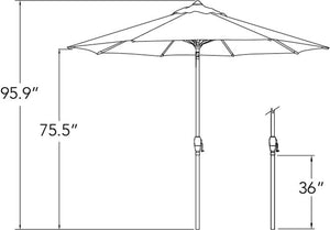 Simply Shade - Treasure Garden Aruba 9' Octagon Auto Tilt in Solefin Fabric Taupe / Bronze 9' Octagon