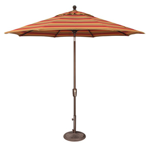 Simply Shade - Treasure Garden Catalina 9' Octagon Push Button Tilt in Sunbrella Fabric Astoria Sunset Stripe / Bronze  9' Octagon
