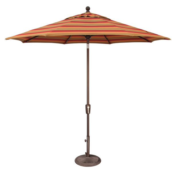 Simply Shade - Treasure Garden Catalina 9' Octagon Push Button Tilt in Sunbrella Fabric Astoria Sunset Stripe / Bronze  9' Octagon