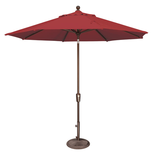 Simply Shade - Treasure Garden Catalina 9' Octagon Push Button Tilt in Solefin Fabric Really Red / Bronze  9' Octagon