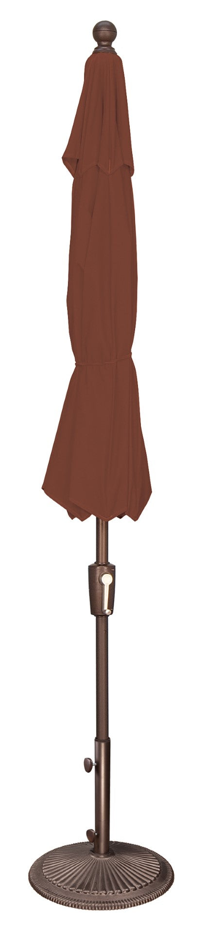 Simply Shade - Treasure Garden Catalina 9' Octagon Push Button Tilt in Sunbrella Fabric Gateway Mist Stripe / Bronze  9' Octagon